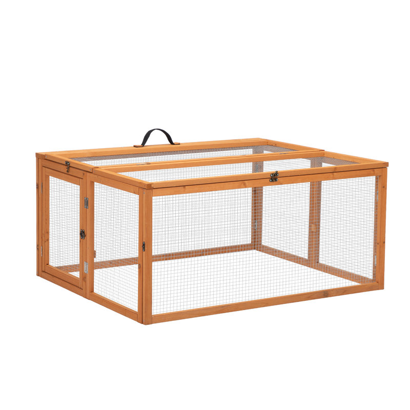 Tucker Murphy Pet Foldable Rabbit Cage Chicken House Small Livestock Cage Orange Wayfair